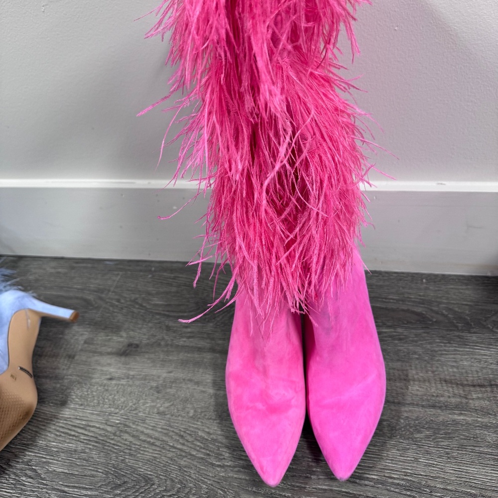 Gianni Bini Shoes |  Gianni Bini,Taryn Feather Embellished Pointed Toe Pink